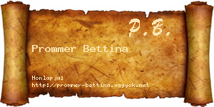 Prommer Bettina névjegykártya