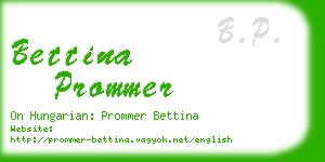 bettina prommer business card